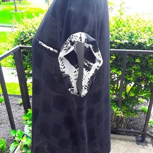 F&F Florence and Fred SHEER BLK/WHITE TOP SZ MED